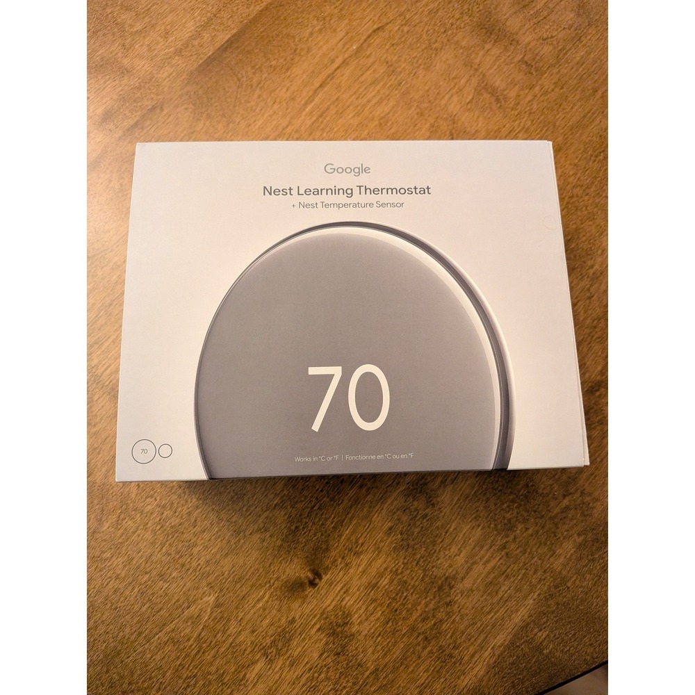 Google Nest Learning Thermostat 4th Gen Polished Silver + Temperature Sensor 2nd